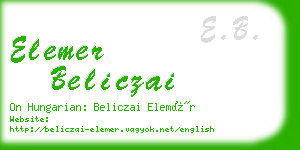 elemer beliczai business card